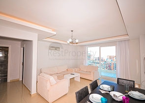 اطلالة بحر - طابق مرتفع - شقة غرفة وصالة مفروشة - في مهموتلار / الانيا 