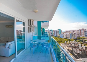 اطلالة بحر - طابق مرتفع - شقة غرفة وصالة مفروشة - في مهموتلار / الانيا 