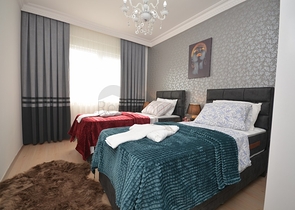 شقة مفروشة - تصميم غرفتين وصالة - 200 م عن البحر - في مهموتلار / الانيا 