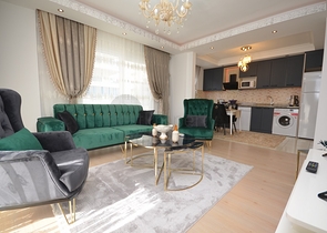 شقة مفروشة - تصميم غرفتين وصالة - 200 م عن البحر - في مهموتلار / الانيا 