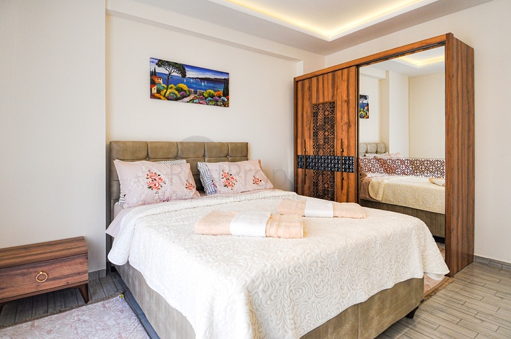 شقة مفروشة - غرفة وصالة - قريبة من البحر - في مهموتلار / الانيا 