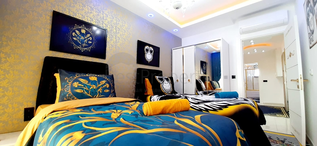 على البحر مباشرة - شقة فاخرة - تصميم غرفتين وصالة - مجمع فاخر - في مهموتلار / الانيا 