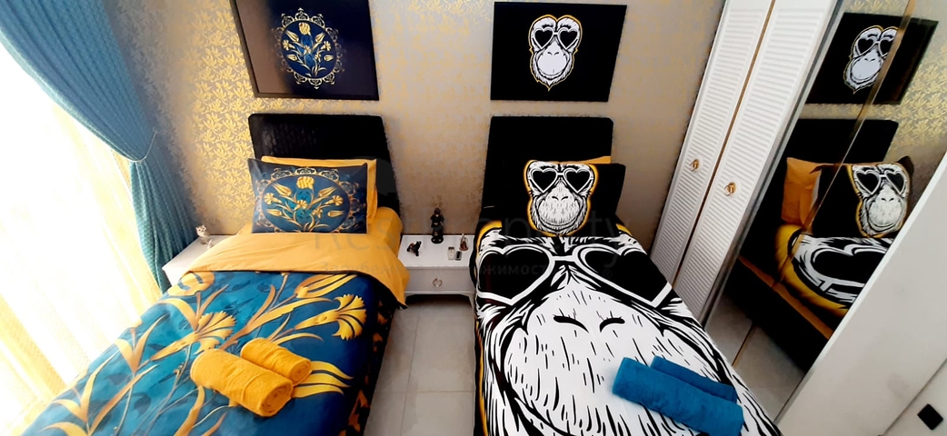 على البحر مباشرة - شقة فاخرة - تصميم غرفتين وصالة - مجمع فاخر - في مهموتلار / الانيا 