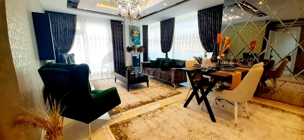 على البحر مباشرة - شقة فاخرة - تصميم غرفتين وصالة - مجمع فاخر - في مهموتلار / الانيا 