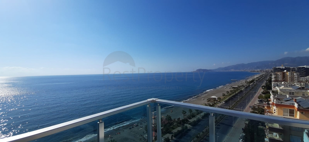 على البحر مباشرة - شقة فاخرة - تصميم غرفتين وصالة - مجمع فاخر - في مهموتلار / الانيا 