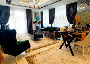 على البحر مباشرة - شقة فاخرة - تصميم غرفتين وصالة - مجمع فاخر - في مهموتلار / الانيا 