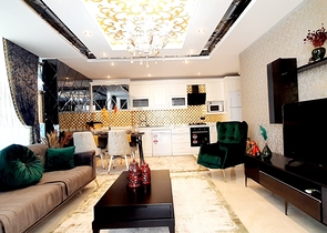 على البحر مباشرة - شقة فاخرة - تصميم غرفتين وصالة - مجمع فاخر - في مهموتلار / الانيا 