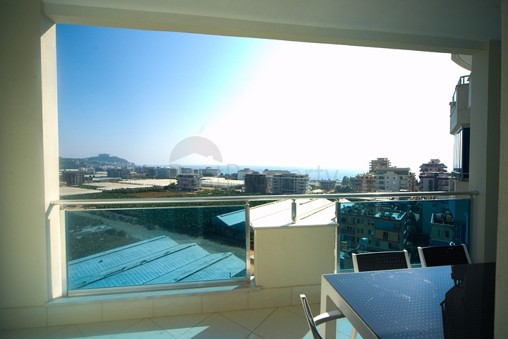 اطلالة بحر - طابق مرتفع - شقة 1+1 - ضمن مجمع فاخر - في مهموتلار / الانيا 