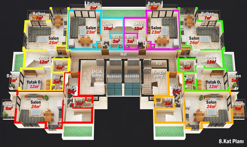 بالاقساط دون فوائد - شقق قيد الانشاء - في مهموتلار / الانيا 