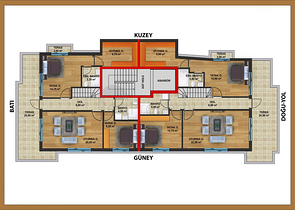 شقق بنتهاوس واسعة 3+ 1 للبيع في وسط أنطاليا