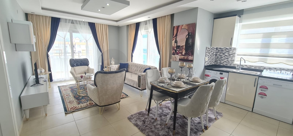 شقة غرفة وصالة - مفروشة - طابق مرتفع - ضمن مجمع - في مهموتلار / الانيا 