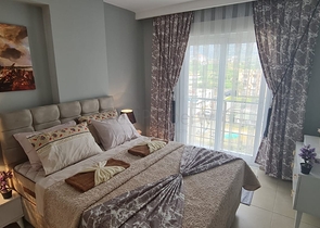 شقة غرفة وصالة - مفروشة - طابق مرتفع - ضمن مجمع - في مهموتلار / الانيا 