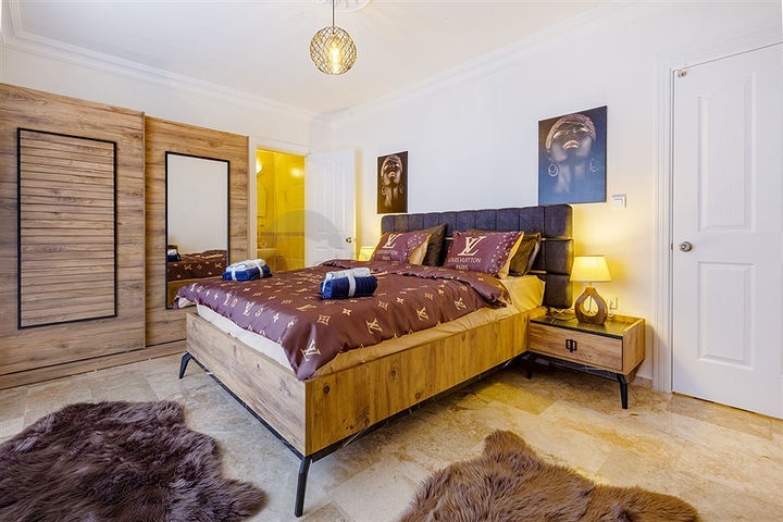 طابق مرتفع - شقة 2 غرفة وصالة - اثاث حديث - في مهموتلار / الانيا 