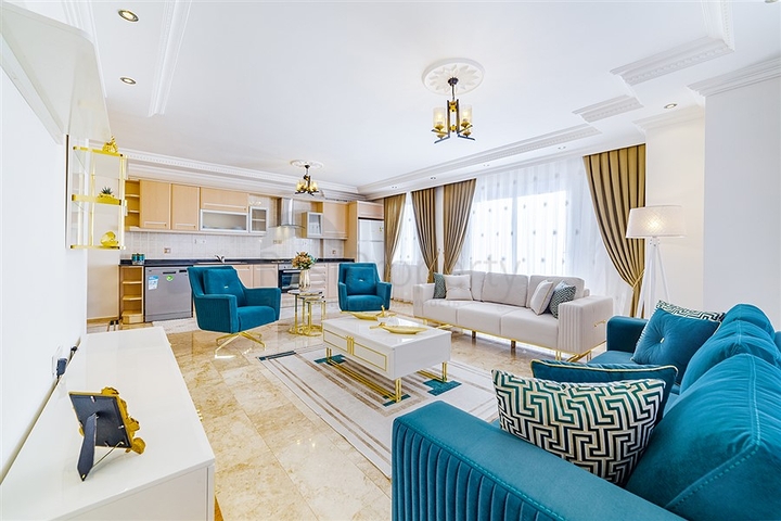 طابق مرتفع - شقة 2 غرفة وصالة - اثاث حديث - في مهموتلار / الانيا 