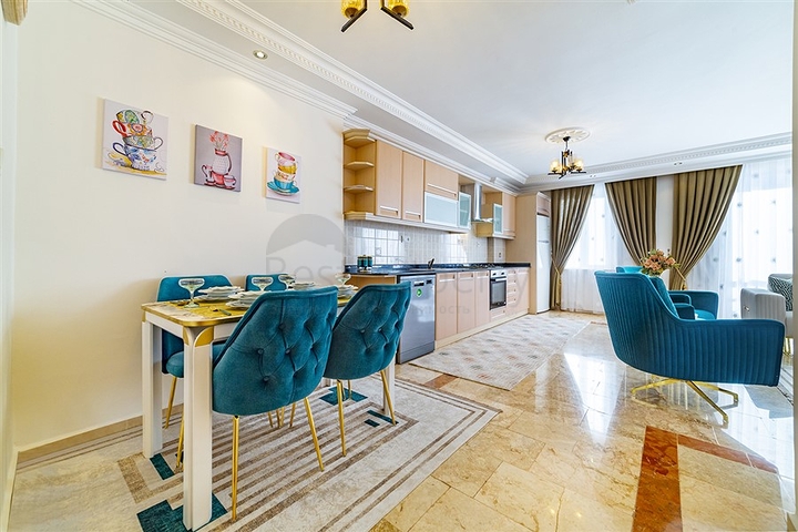 طابق مرتفع - شقة 2 غرفة وصالة - اثاث حديث - في مهموتلار / الانيا 