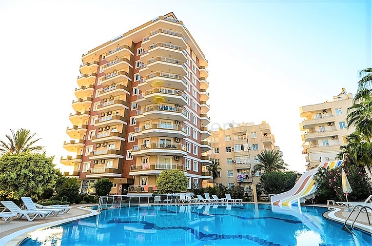 اطلالة بحر - شقة غرفتين وصالة مفروشة - ضمن مجمع في اول صف عالبحر - في مهموتلار / الانيا 