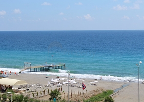 اطلالة بحر - شقة غرفتين وصالة مفروشة - ضمن مجمع في اول صف عالبحر - في مهموتلار / الانيا 