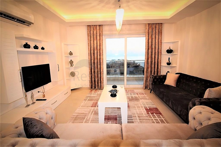 اطلالة بحر - شقة عائلية 2غرفة وصالة -مفروشة - على شارع بارباروس - مهموتلار / الانيا 