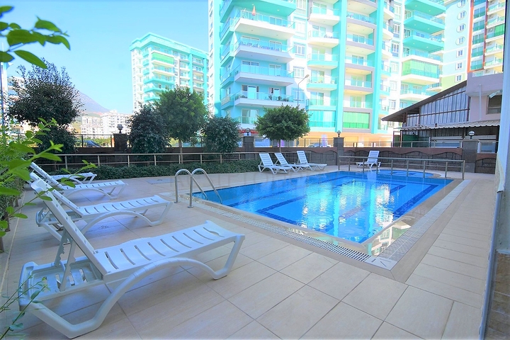 اطلالة بحر - شقة عائلية 2غرفة وصالة -مفروشة - على شارع بارباروس - مهموتلار / الانيا 