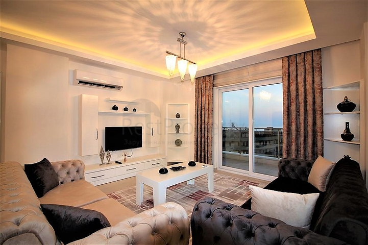 اطلالة بحر - شقة عائلية 2غرفة وصالة -مفروشة - على شارع بارباروس - مهموتلار / الانيا 