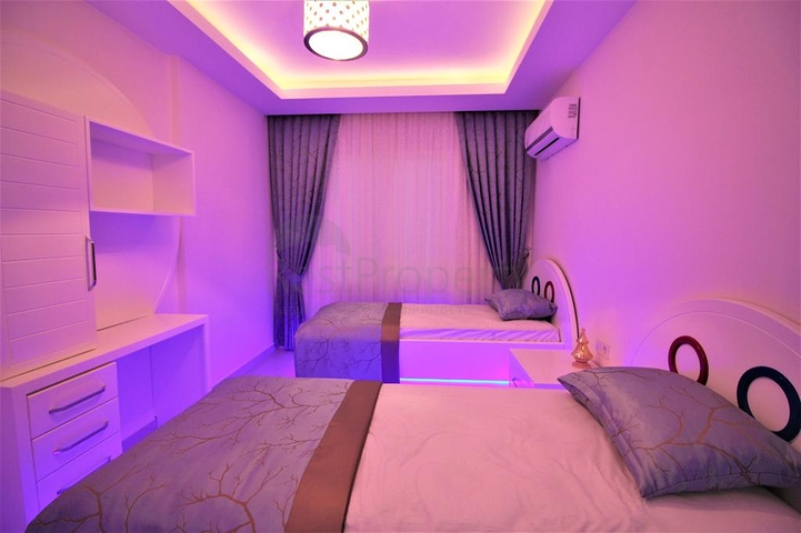 اطلالة بحر - شقة عائلية 2غرفة وصالة -مفروشة - على شارع بارباروس - مهموتلار / الانيا 