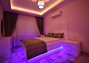 اطلالة بحر - شقة عائلية 2غرفة وصالة -مفروشة - على شارع بارباروس - مهموتلار / الانيا 