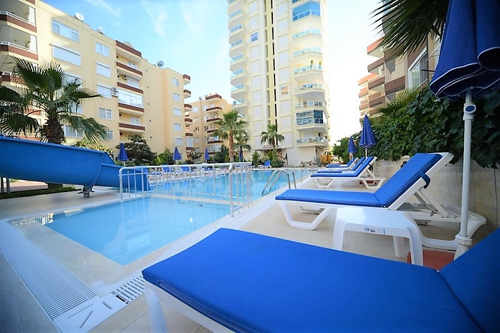 اطلالة بحر - طابق مرتفع - شقة 2 غرفة وصالة في مهموتلار / الانيا 