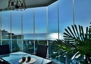 اطلالة بحر - طابق مرتفع - شقة 2 غرفة وصالة في مهموتلار / الانيا 