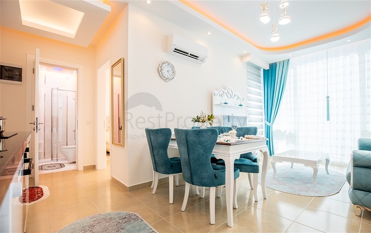 مجمع بخدمات 5 نجوم - شقة مفروشة تصميم 1+1 - في مهموتلار / الانيا 