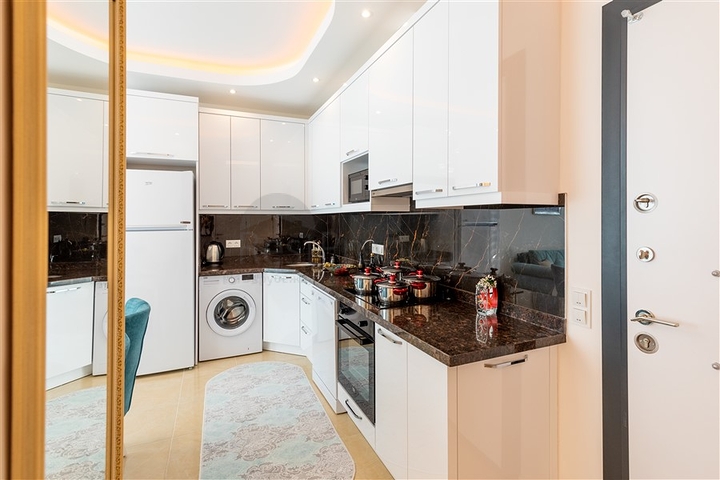 مجمع بخدمات 5 نجوم - شقة مفروشة تصميم 1+1 - في مهموتلار / الانيا 