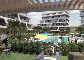 مجمع بتصميم حديث -بالاقساط دون فوائد -في منطقة اوبا / الانيا 