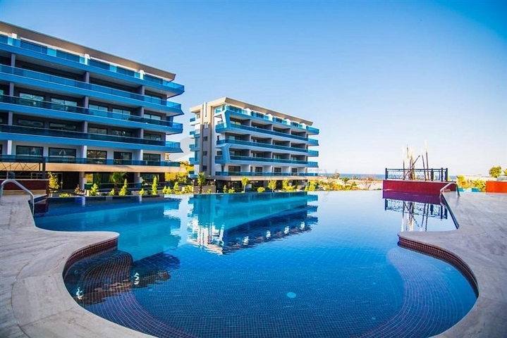 اطلالة بحر - مجمع فاخر - خدمات 5 نجوم - شقة 1+1 - في كارجي جاك / الانيا 