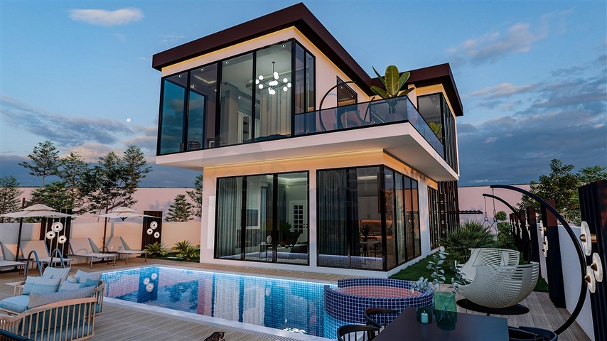 مناسبة للحصول على الجنسية - اطلالة بحر -فيلا فاخرة بتصميم حديث- قيد الانشاء - في كارجي جاك / الانيا