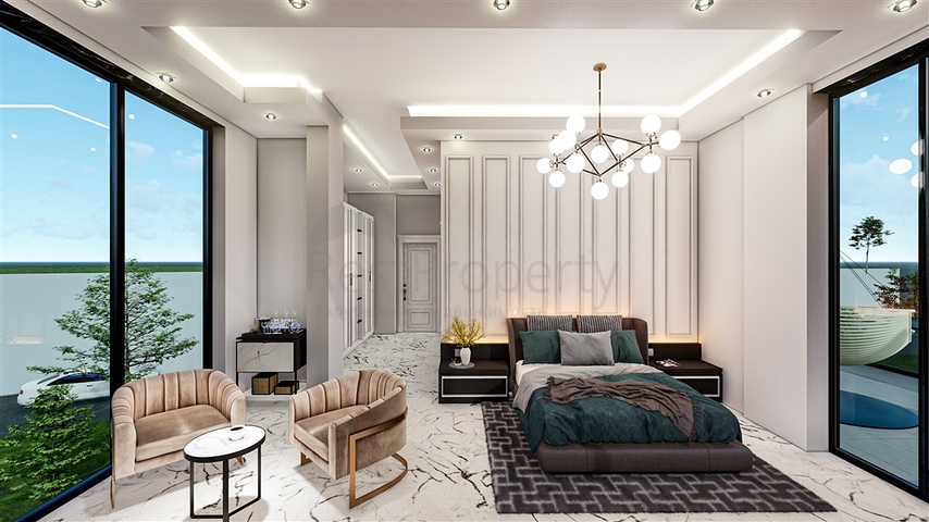 مناسبة للحصول على الجنسية - اطلالة بحر -فيلا فاخرة بتصميم حديث- قيد الانشاء - في كارجي جاك / الانيا