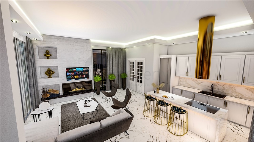 مناسبة للحصول على الجنسية - اطلالة بحر -فيلا فاخرة بتصميم حديث- قيد الانشاء - في كارجي جاك / الانيا