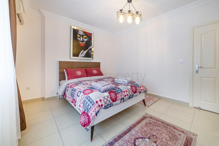 اطلالة مفتوحة -شقة غرفتين وصالة مع الاثاث - ضمن مجمع - في مهموتلار / الانيا 