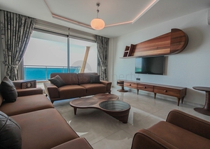 اطلالة بحرية ساحرة - شقة فاخرة ضمن مجمع اول صف على البحر - 2 غرفة وصالة - كارجي جاك / الانيا 