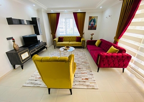 شقة مؤثثة - تصميم غرفتين وصالة - في منطقة مهموتلار الحيوية / مدينة الانيا 