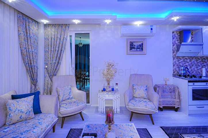 اطلالة بحر - شقة فاخرة - تصميم 2 غرفة وصالة - في مهموتلار / الانيا 