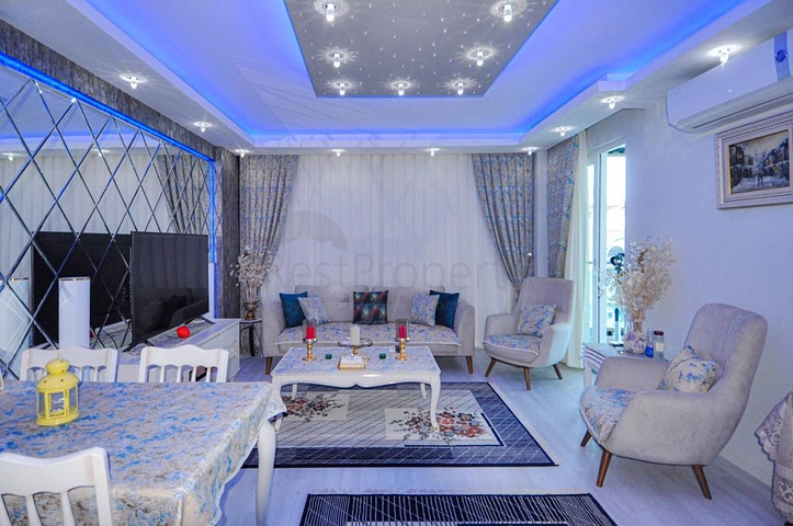 اطلالة بحر - شقة فاخرة - تصميم 2 غرفة وصالة - في مهموتلار / الانيا 