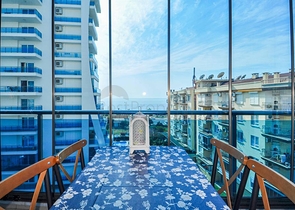 اطلالة بحر - شقة فاخرة - تصميم 2 غرفة وصالة - في مهموتلار / الانيا 