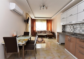 شقة غرفة وصالة - مفروشة - في منطقة قريبة من البحر والاسواق - مهموتلار / الانيا 