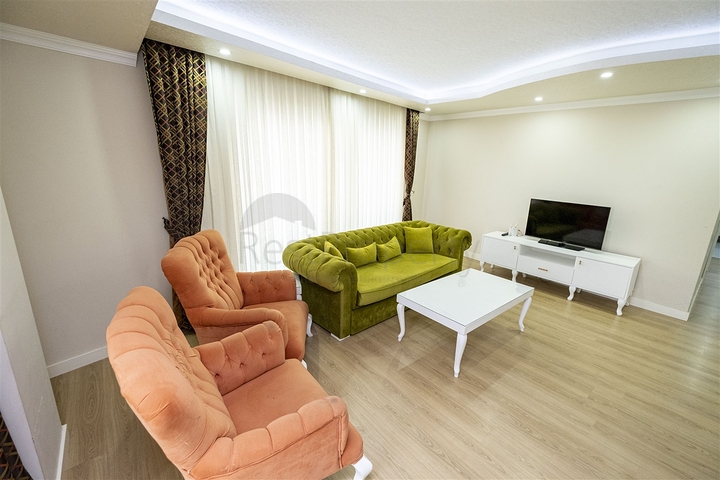 شقة 2 + 1 مع أثاث في مجمع مخطط فندقي في أنطاليا