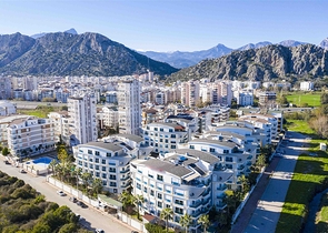 شقة 2 + 1 مع أثاث في مجمع مخطط فندقي في أنطاليا