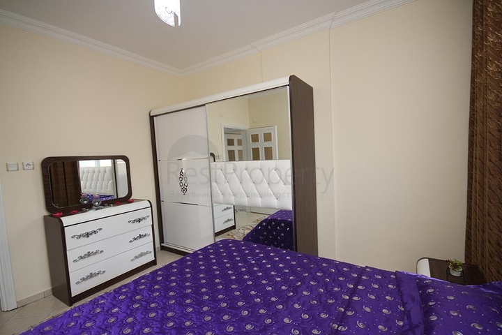 100 متر عن شاطئ البحر - شقة غرفتين وصالة مفروشة - مهموتلار / الانيا 