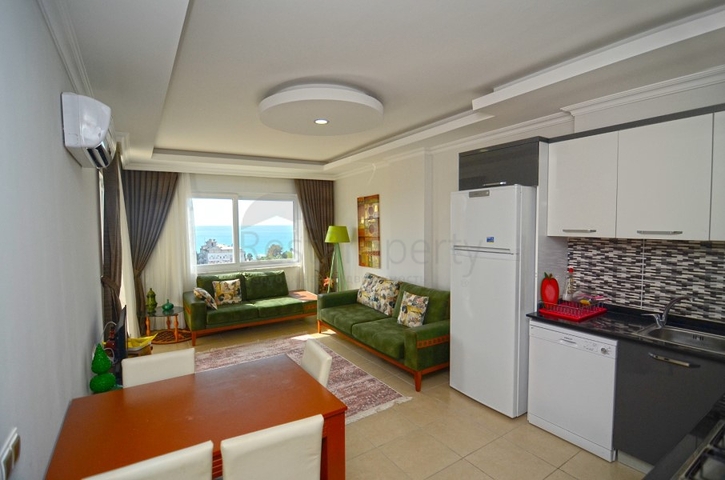 اطلالة بحر - طابق مرتفع - شقة غرفة وصالة - في مهموتلار / الانيا 