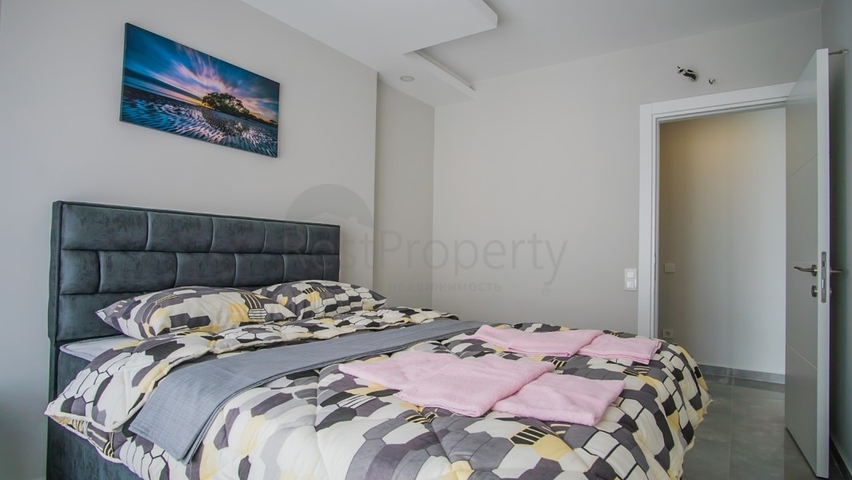 طابق مرتفع - شقة 1+1 - مفروشة - قريبة من البحر - في مهموتلار / الانيا 