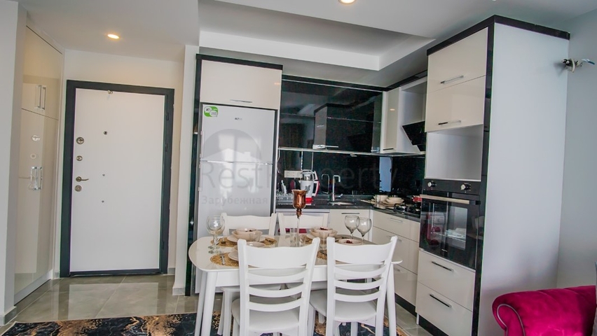 طابق مرتفع - شقة 1+1 - مفروشة - قريبة من البحر - في مهموتلار / الانيا 