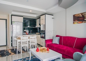 طابق مرتفع - شقة 1+1 - مفروشة - قريبة من البحر - في مهموتلار / الانيا 