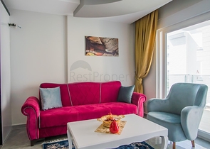 طابق مرتفع - شقة 1+1 - مفروشة - قريبة من البحر - في مهموتلار / الانيا 